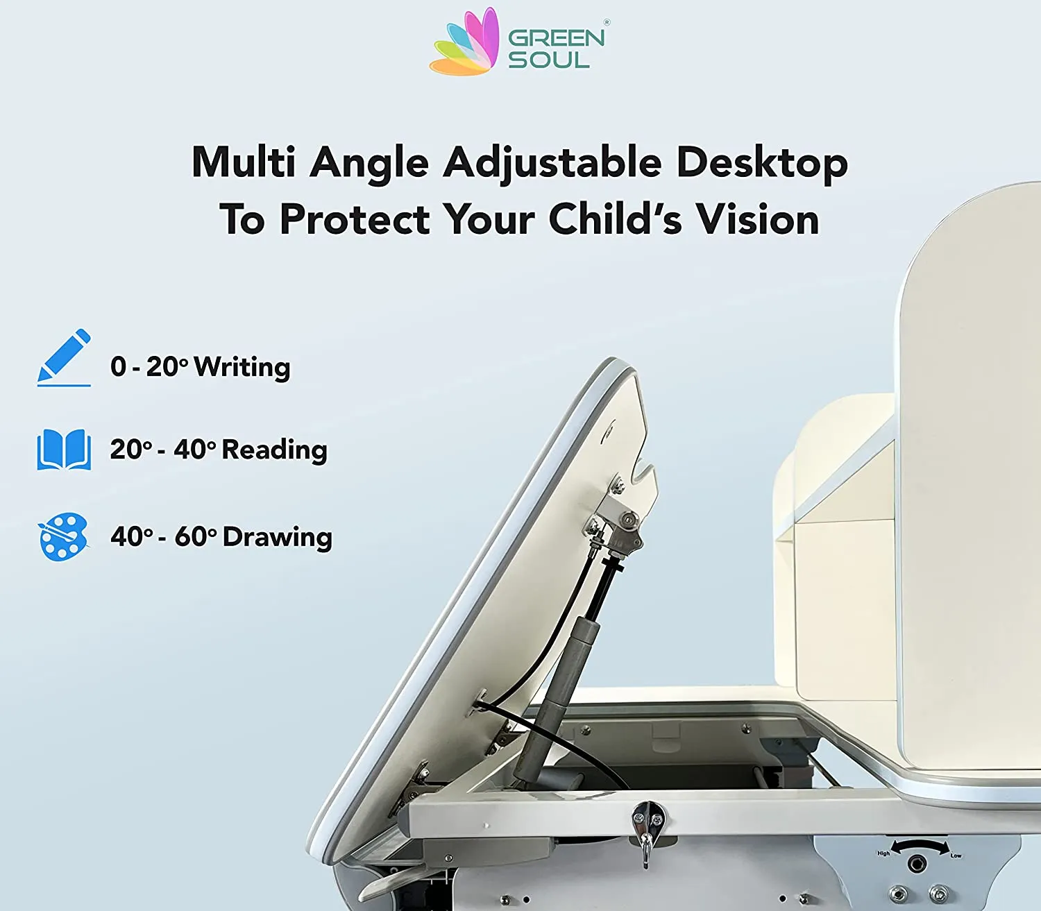 Green Soul Prodigy Genius Kids Study Table