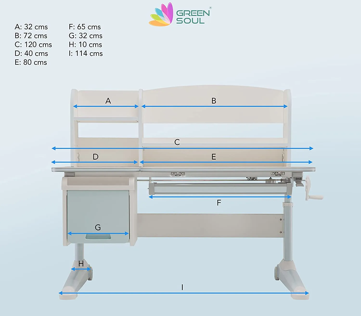 Green Soul Prodigy Genius Kids Study Table