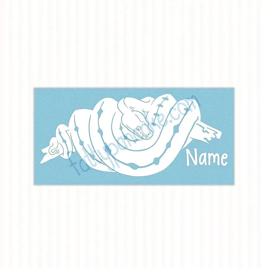 Green Tree Python Decal, Waterproof Vinyl Decal, Cute Snake Reptile Gift