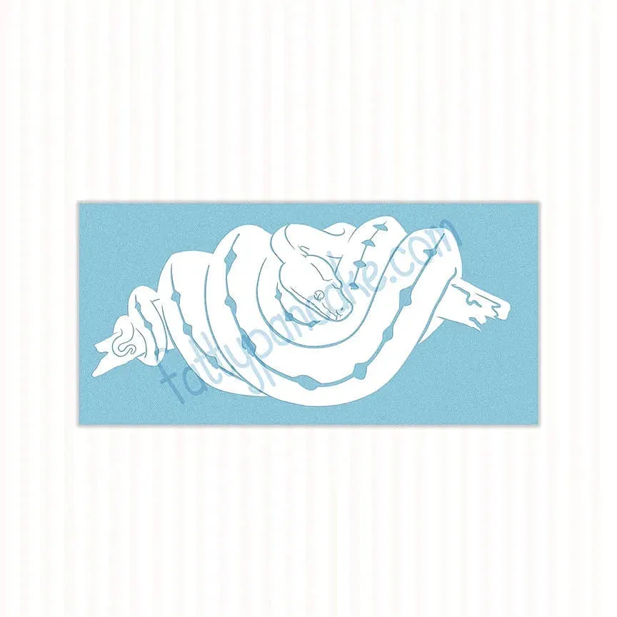Green Tree Python Decal, Waterproof Vinyl Decal, Cute Snake Reptile Gift