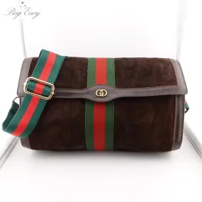 GUCCI Large Suede Ophidia Clutch with Strap