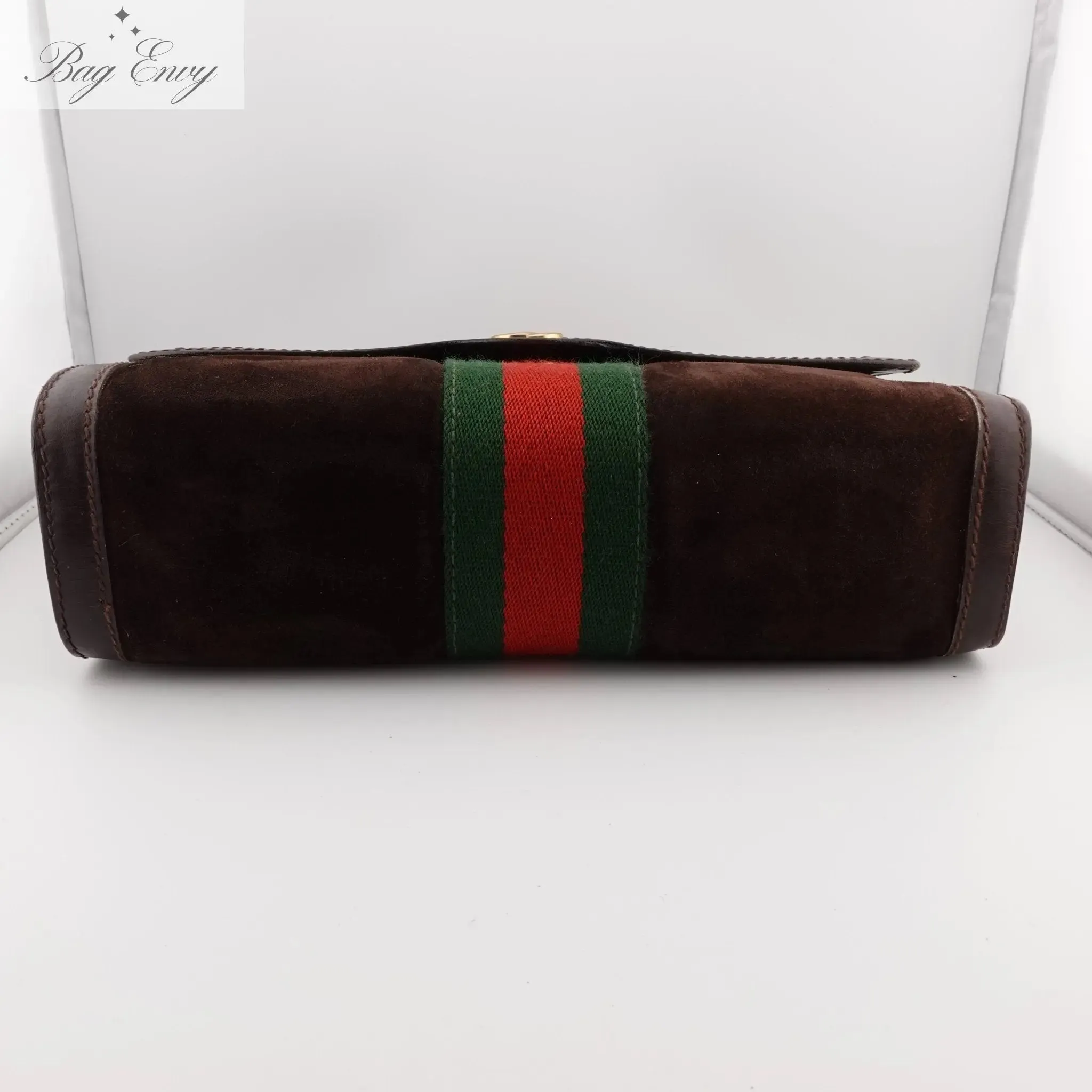 GUCCI Medium Suede Ophidia Clutch with Strap