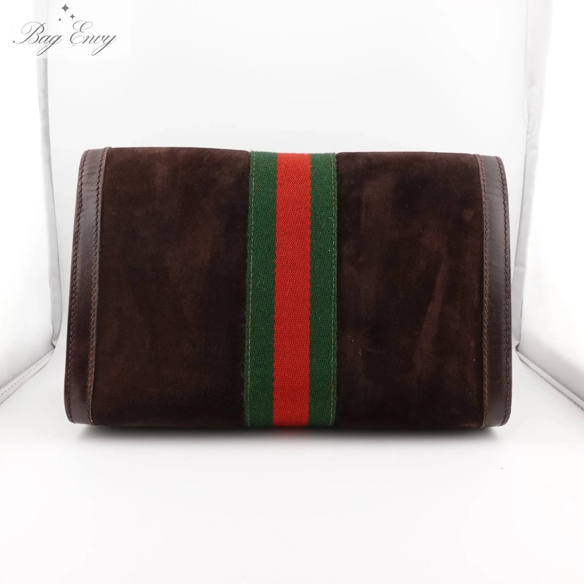 GUCCI Medium Suede Ophidia Clutch with Strap
