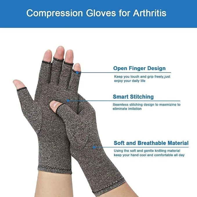 High-Quality Polyester and Cotton Arthritis Gloves, Sport Wrist Support, Joint Compression Gloves for Rheumatoid | Shopee Singapore