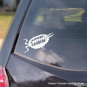 High Yellow Isopod Decal, Personalized Waterproof Vinyl, Cute insect Car Decal