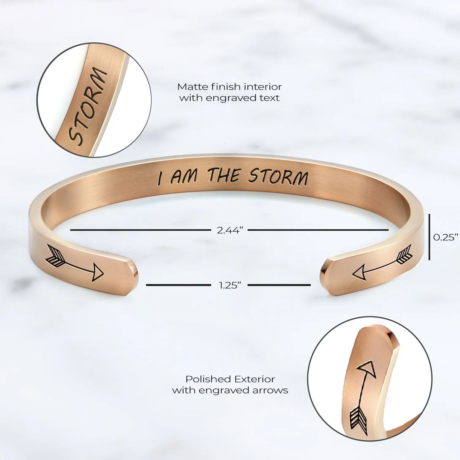 I Am The Storm Personalizable Cuff Bracelet