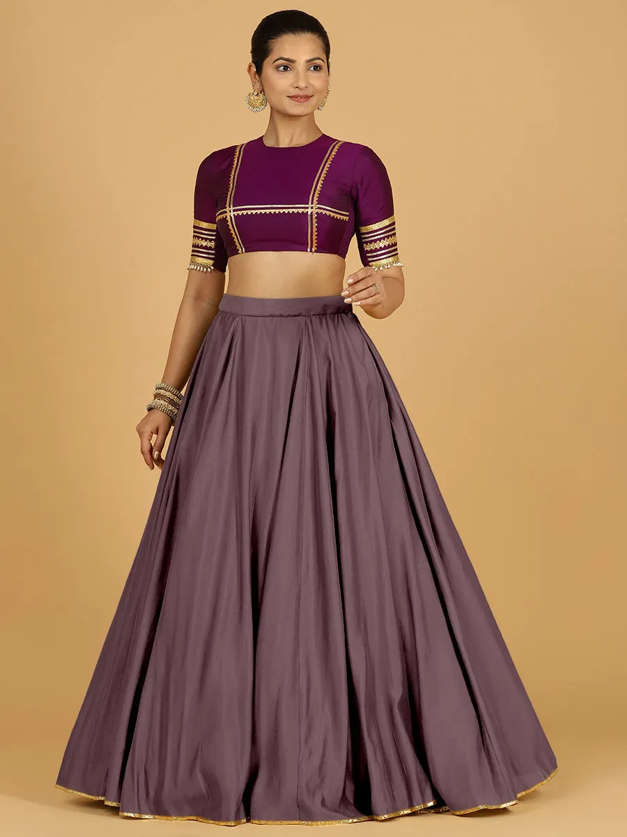 Jhalak x Tyohaar | Purple Mauve Panelled Lehenga Skirt