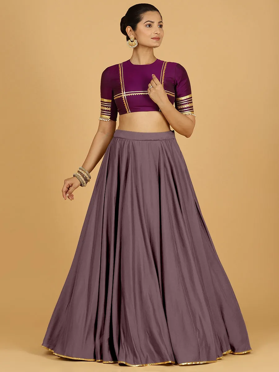 Jhalak x Tyohaar | Purple Mauve Panelled Lehenga Skirt