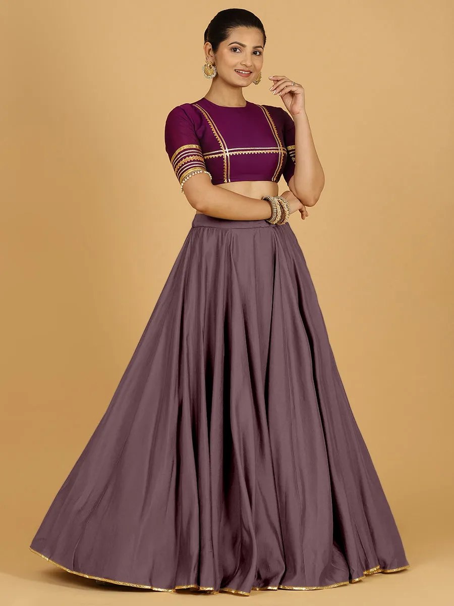 Jhalak x Tyohaar | Purple Mauve Panelled Lehenga Skirt