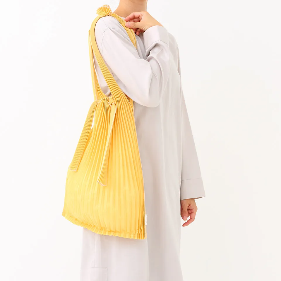 Large Pleated Tote Bag - Khaki   Lead