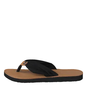 Leather Footbed Beach Sandal Black Bds
