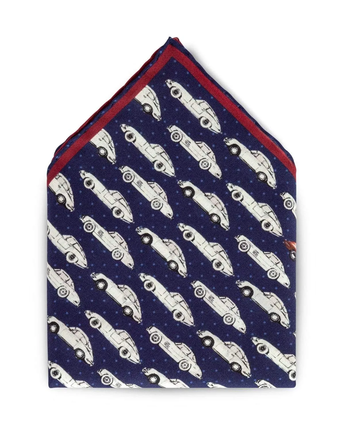 POSH - Four Quarter Silk Pocket Square - Blue/Red
