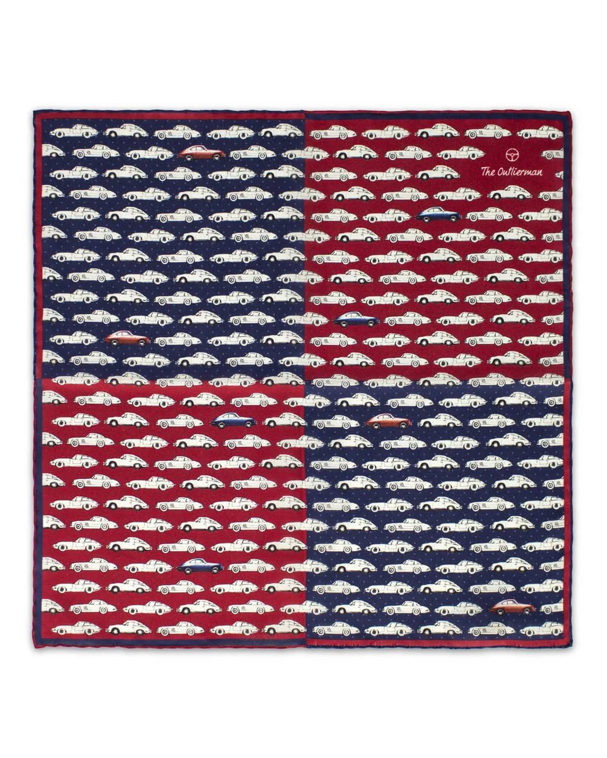 POSH - Four Quarter Silk Pocket Square - Blue/Red