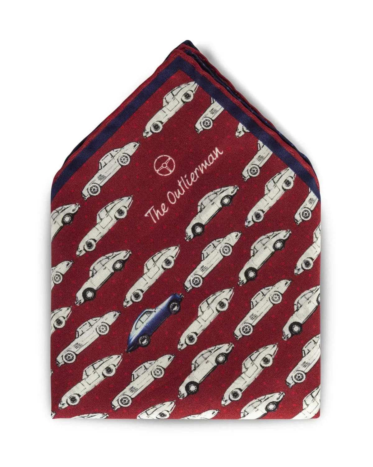 POSH - Four Quarter Silk Pocket Square - Blue/Red