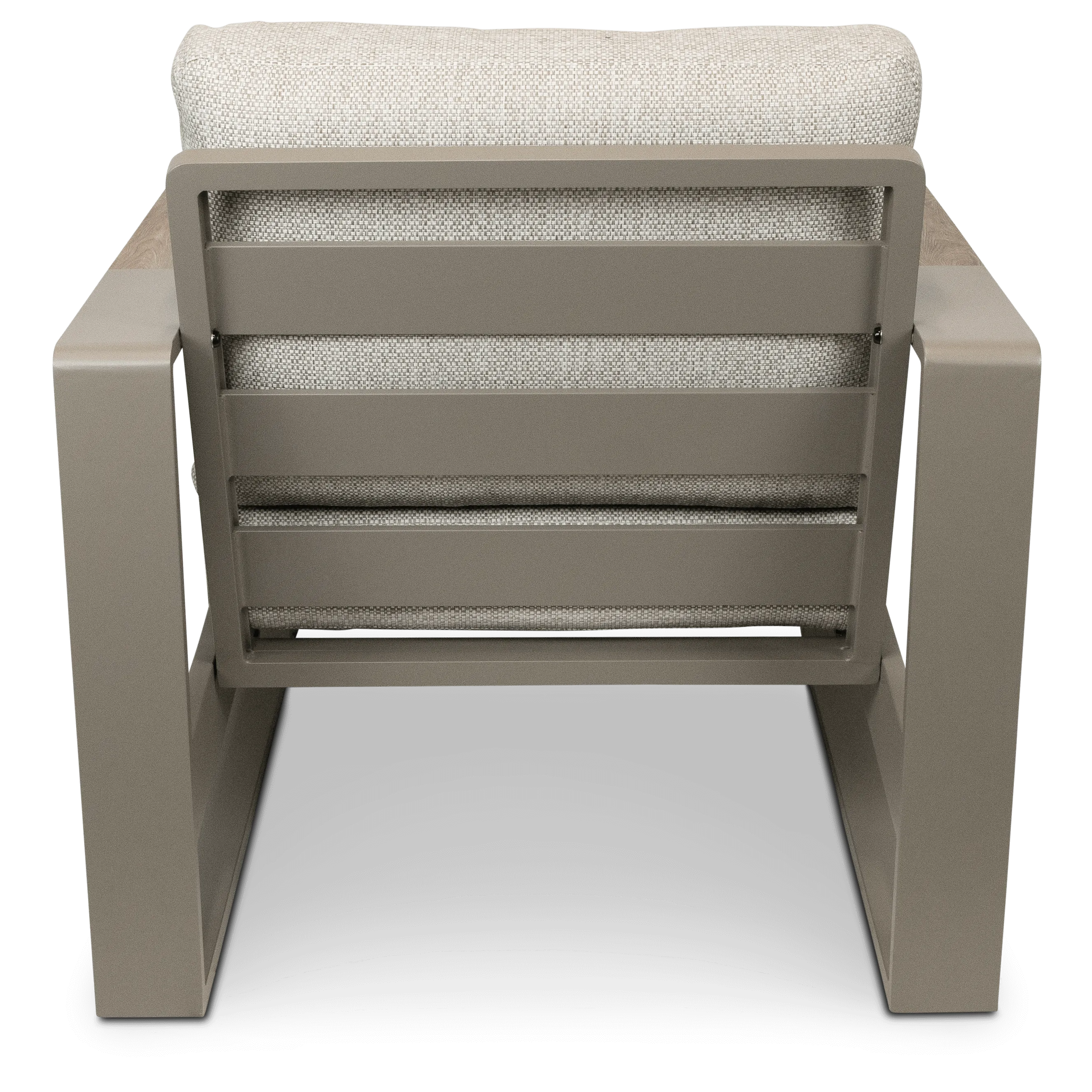 Positano 4 piece lounge in Taupe with Polywood Inset with Latte Check Spun Polyester Cushions