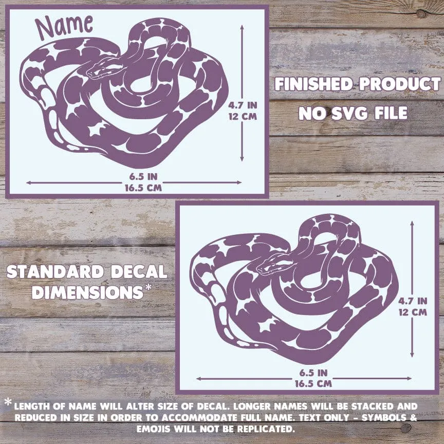 Red Tail Boa Decal, Waterproof Vinyl Decal, Cute Snake Reptile Gift