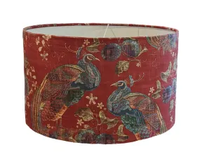 Red velvet peacock lampshade for a lamp -  20cm, 30cm and 40cm