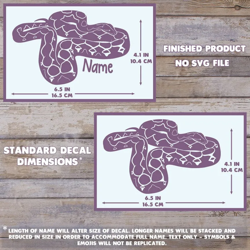 Reticulated Python Decal, Waterproof Vinyl Decal, Cute Snake Reptile Gift