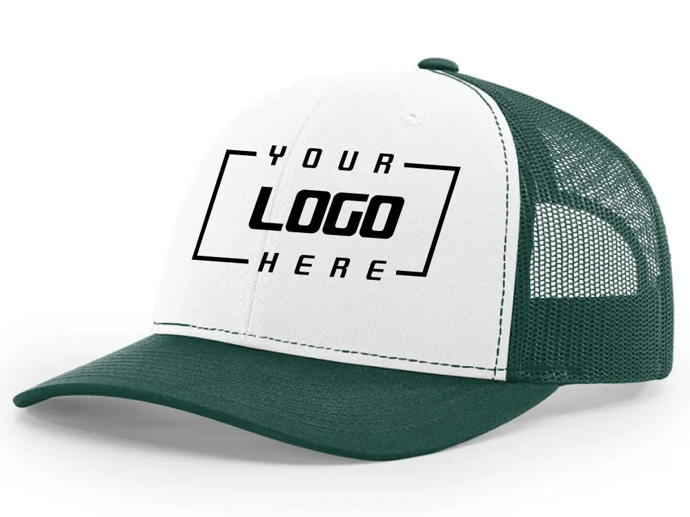 Richardson 112 Trucker - White/Dark Green