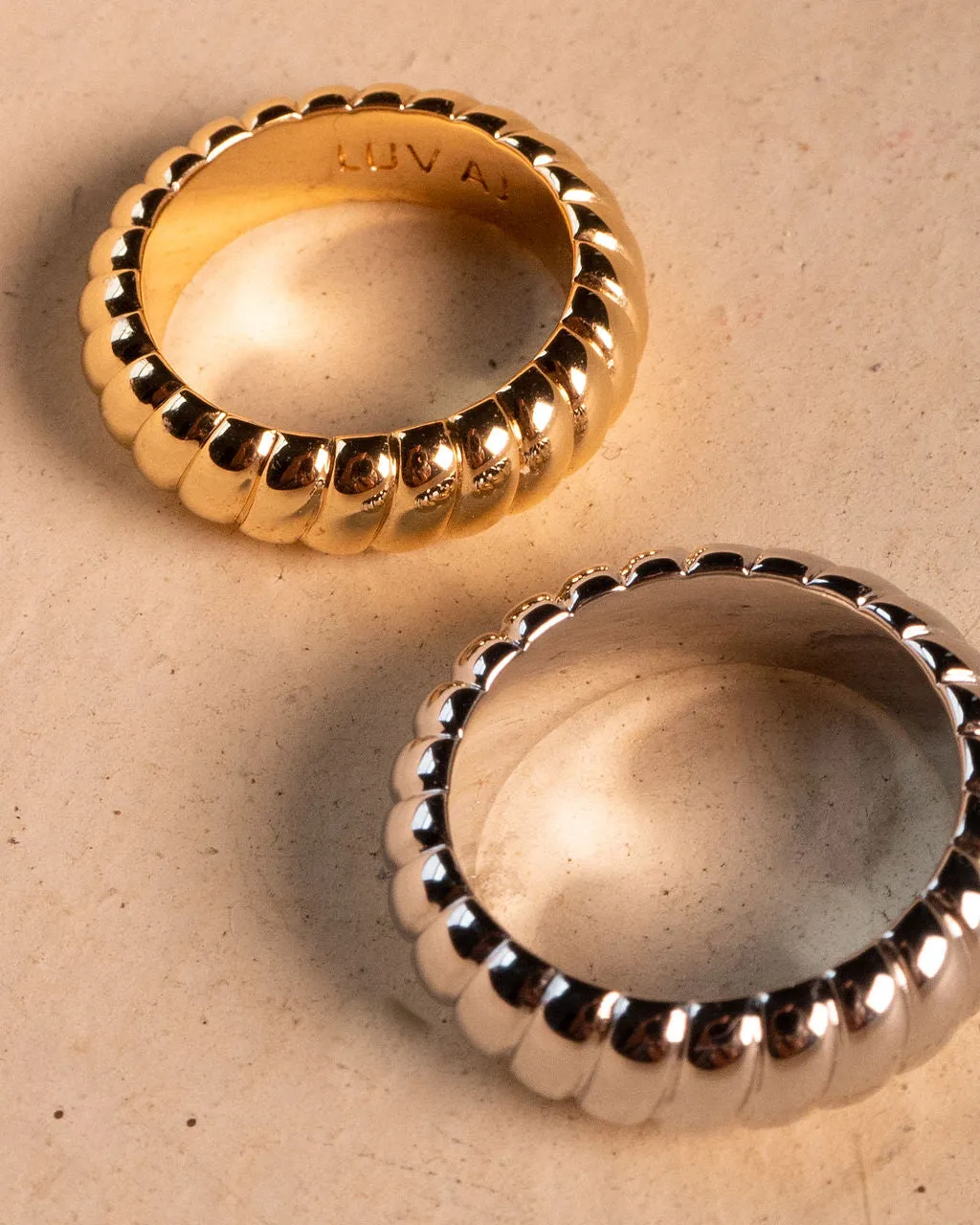 Ridged Marbella Ring- Silver