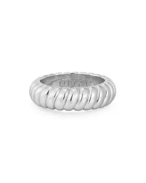 Ridged Marbella Ring- Silver