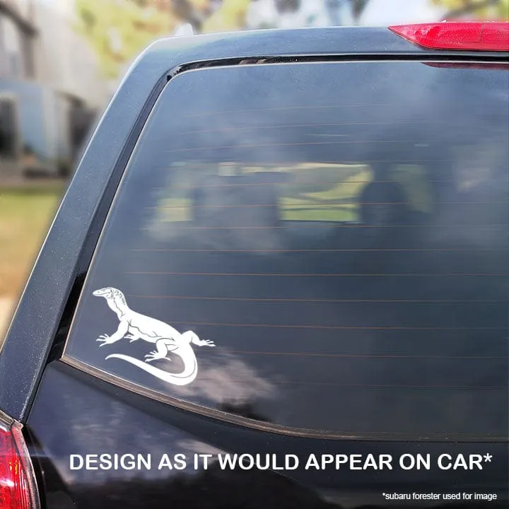 Roughneck Monitor Decal, Waterproof Vinyl Decal, Cute Reptile Gift