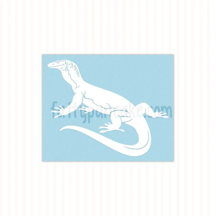 Roughneck Monitor Decal, Waterproof Vinyl Decal, Cute Reptile Gift