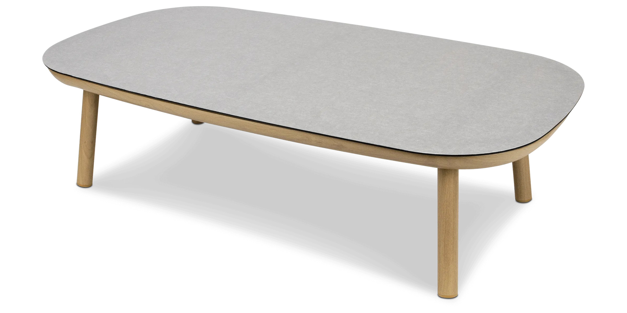 Siesta Coffee Table with Stone Finish Glass Top and Aluminium Frame