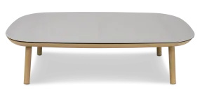 Siesta Coffee Table with Stone Finish Glass Top and Aluminium Frame