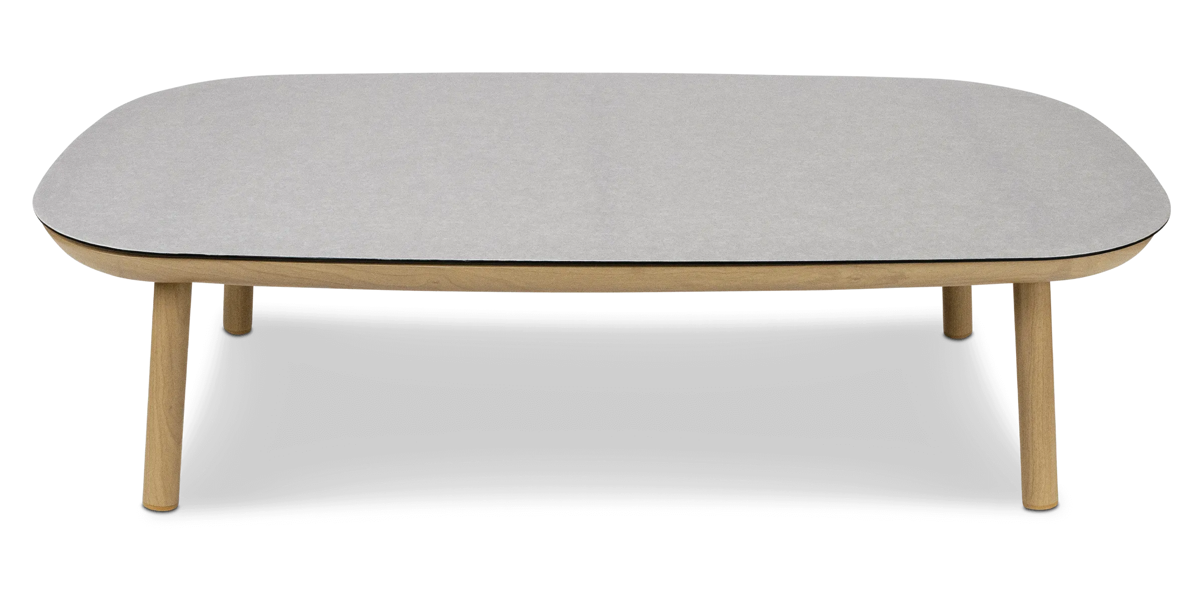 Siesta Coffee Table with Stone Finish Glass Top and Aluminium Frame