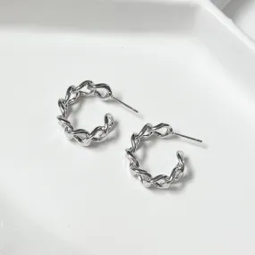 Silver Chain Link Hoop Earrings