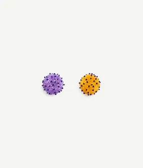 SKARBY Purple and Orange Beaded Earrings