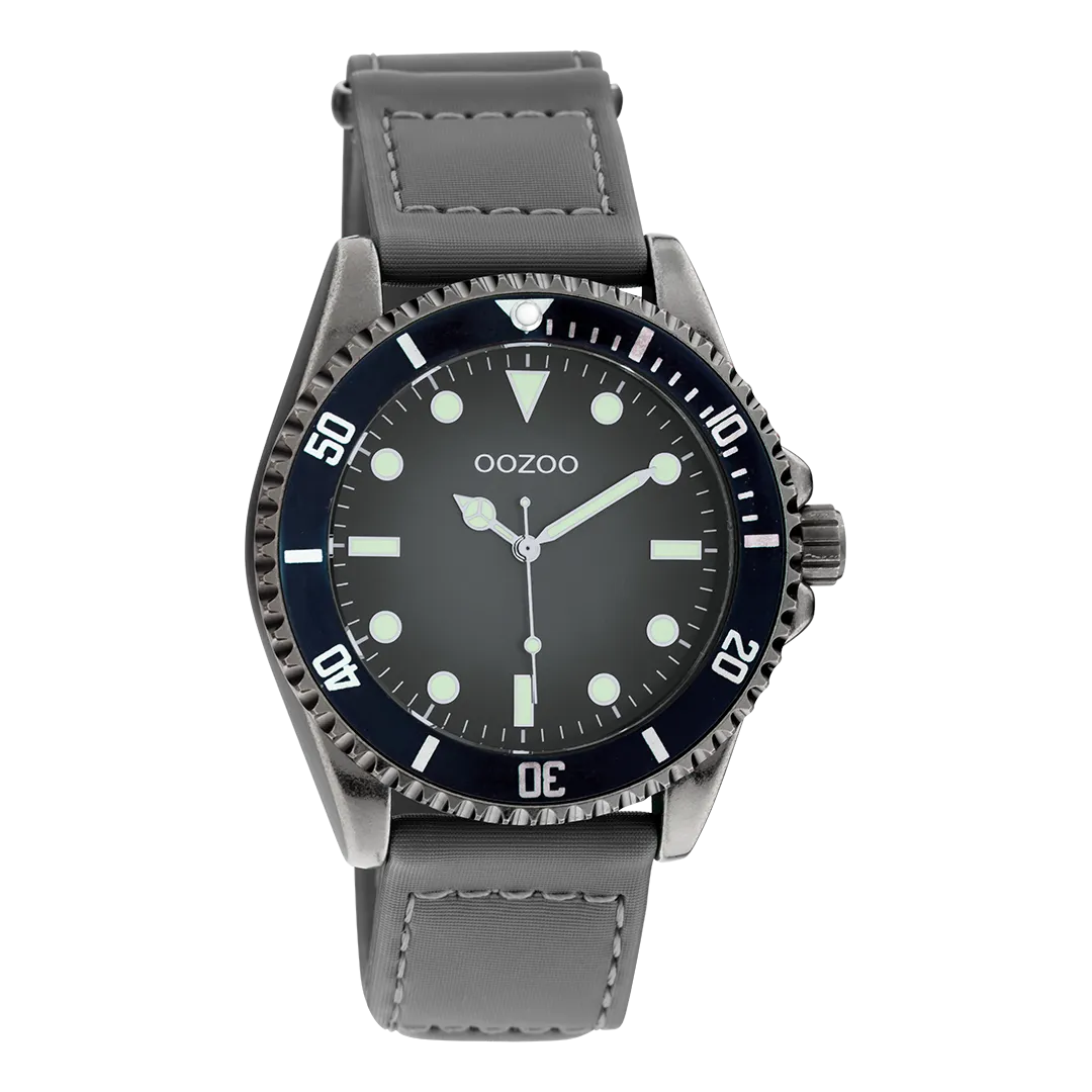 Titanium OOZOO watch with grey velcro strap - C11011