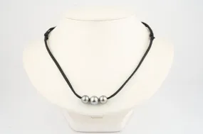 Triple 9mm-10mm Light Silvery Eimeo Mana Necklace
