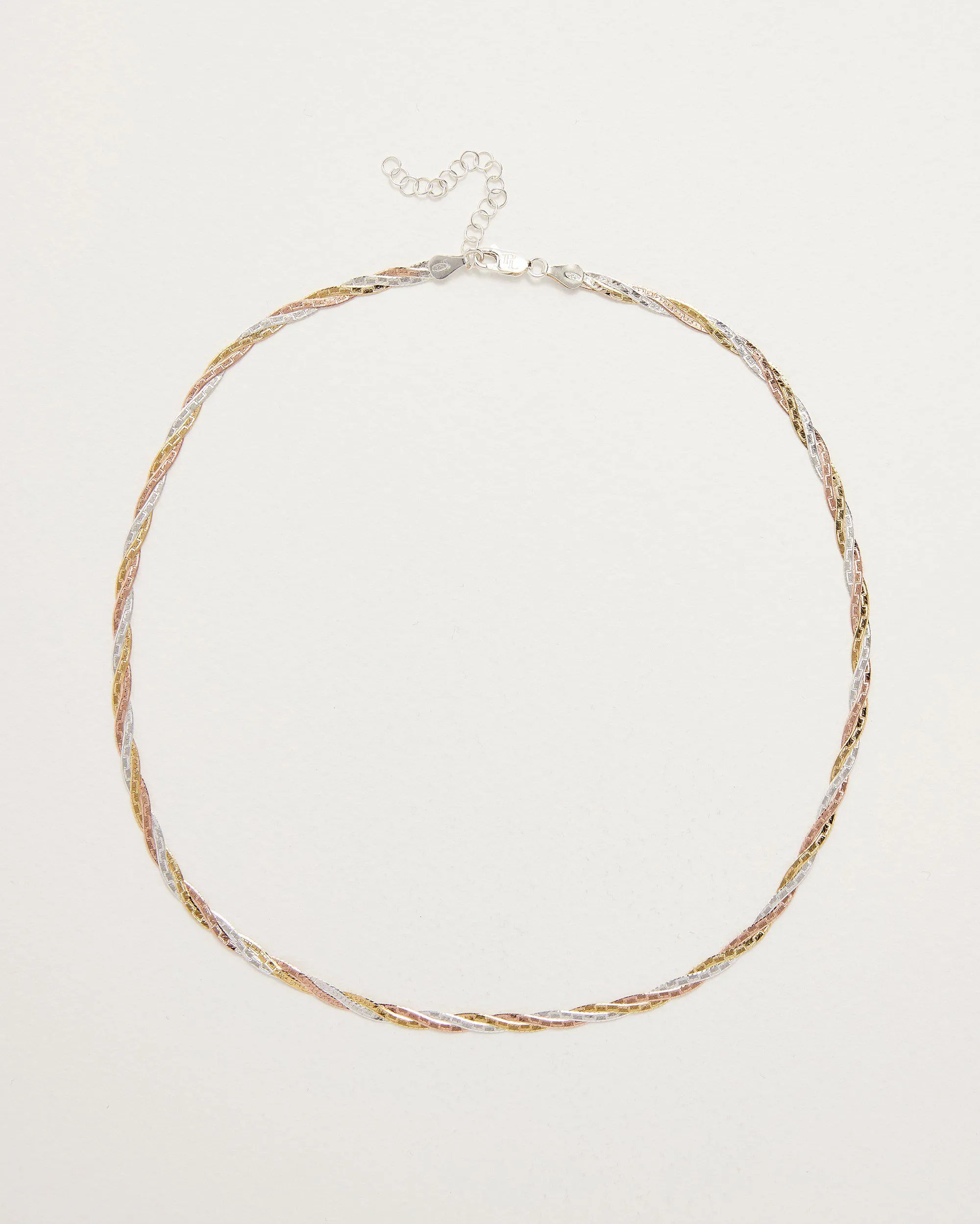 Twisted Tricolor Herringbone Chain 18"