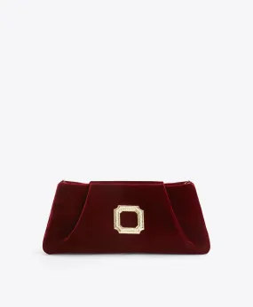 Vittoria Red Velvet Clutch Bag