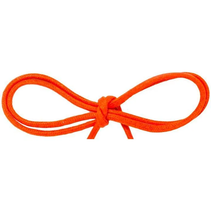 Waxed Cotton Thin Round 1/8 Dress Laces - Citrus Orange (2 Pair Pack) Shoelaces
