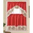 Wholesale wild flower lace Embroidered Window Curtain Set